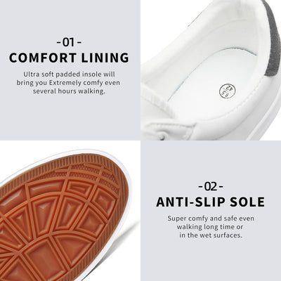 Mens White Tennis Shoes Low Top Fashion Sneakers PU Leather Casual Shoe for Men