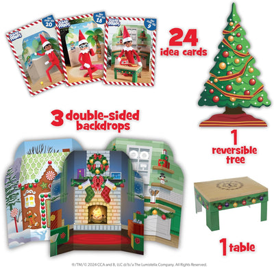 24-Day Ultimate Kit – Official Elf Accessories with 70+ Props, Idea Cards, and Backdrops – Easy Elf on the Shelf Ideas for Kids – Christmas Decorations – Scout Elf Not Included.