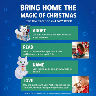 Elf Pets: an Arctic Fox Tradition - Huggable Elf Pet Arctic Fox Stuffed Animal - Includes Beautifully Illustrated Hardbound Storybook, Mini Snow Globe Charm and Official Adoption Certificate.