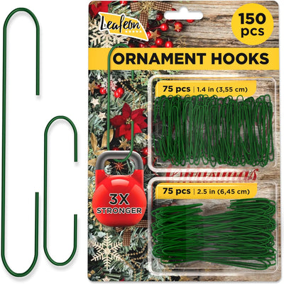 150 Pack Ornament Hooks for Christmas – Essential Christmas Ornament Hangers – Perfect Xmas Ornament Hangers for Tree Decoration (Green)