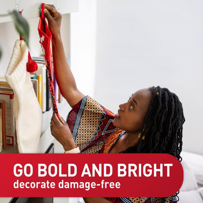 Medium Clear Wire Toggle Hooks,10 Wall Hooks and 12  Strips, Damage-Free Hanging with Adhesive, Great for Hanging Christmas Decorations, Holds up to 2 Lb