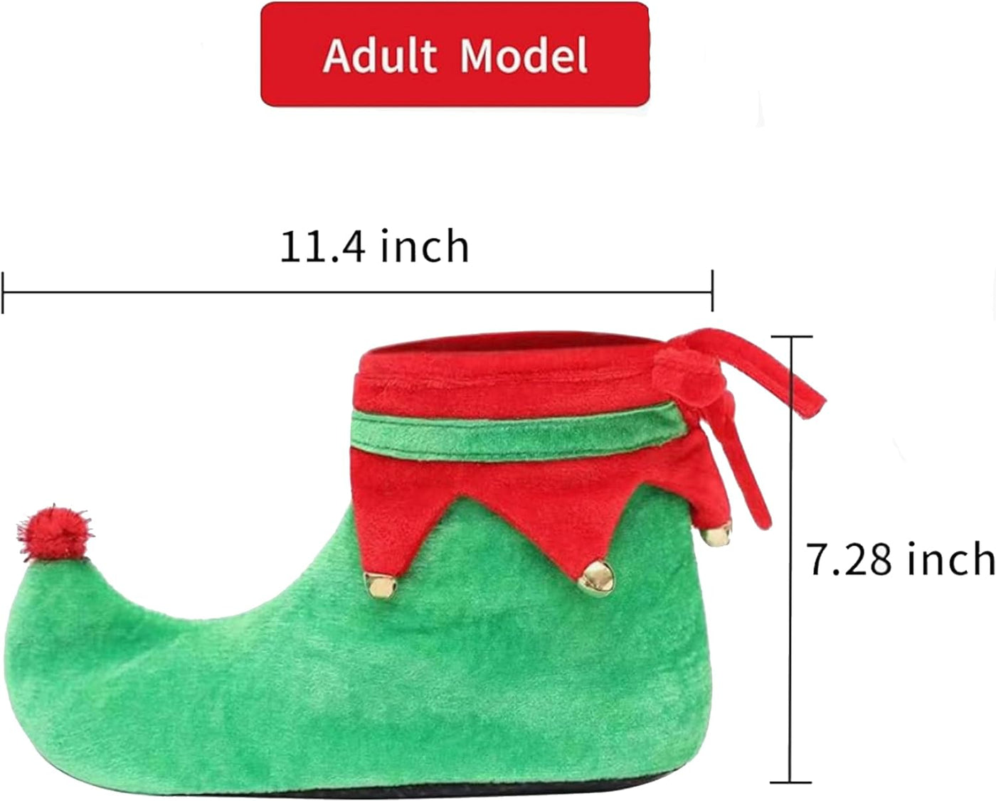 Elf Shoes, Unisex Adult/Children Red and Green Christmas Elf Shoes with Non Slip Soles for Halloween and Christmas Decorations