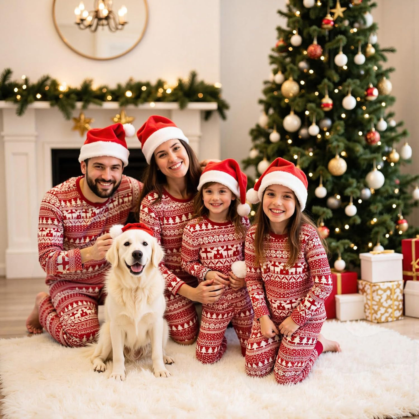 Family Christmas Pajamas Matching Sets, Christmas Pjs Long Sleeves Sleepwaear Holiday Family Loungewear Sets