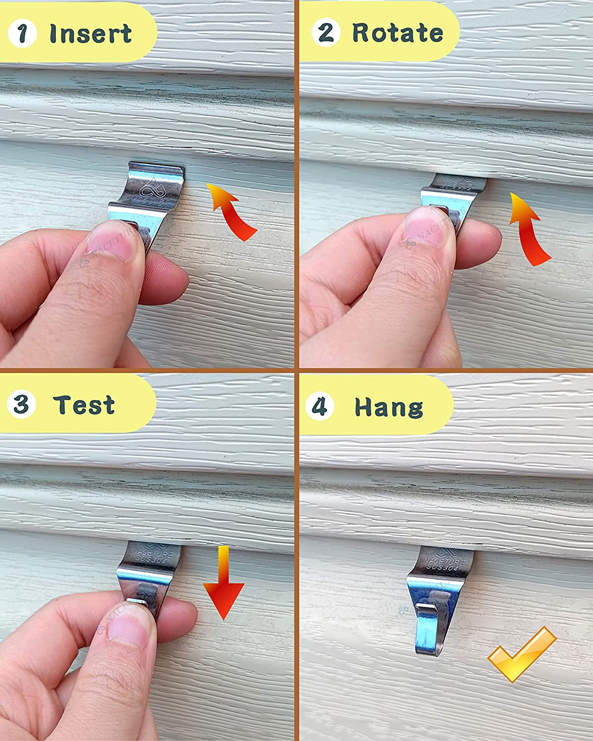 Vinyl Siding Hooks 20 Pack Heavy Duty Siding Clips Vinyl Siding Hanger for Hanging on Patio, No Hole Need Command Outdoor Hook Hang to Decor Wreath Things