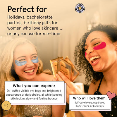 under Eye Patches (12 Pairs) Eye Masks for Puffy Eyes and Dark Circles - Stocking Stuffers, Christmas Gifts for Women - Gifts for Birthdays, Bachelorette Party, Bridesmaids, Self Care