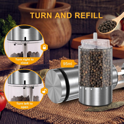 Electric Salt and Pepper Grinder Set Rechargeable, External Adjustable Coarseness, Automatic Salt & Pepper Shakers Mills, Kitchen Gadgets,Stocking Stuffers Christmas Cooking Gifts for Adults Men Women