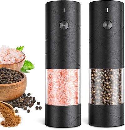 Electric Salt and Pepper Grinder Set-Rechargeable Automatic Pepper Mill Grinder with LED Christmas Gifts for Women, USB Adjustable Coarseness Shakers, One-Hand Operation for Kitchen Gadgets