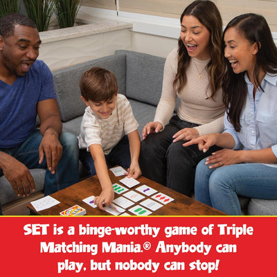 SET Enterprises SET - the Family Card Game of Visual Perception - Race to Find the Matches, for Ages 8+,81 Cards, Rules Included