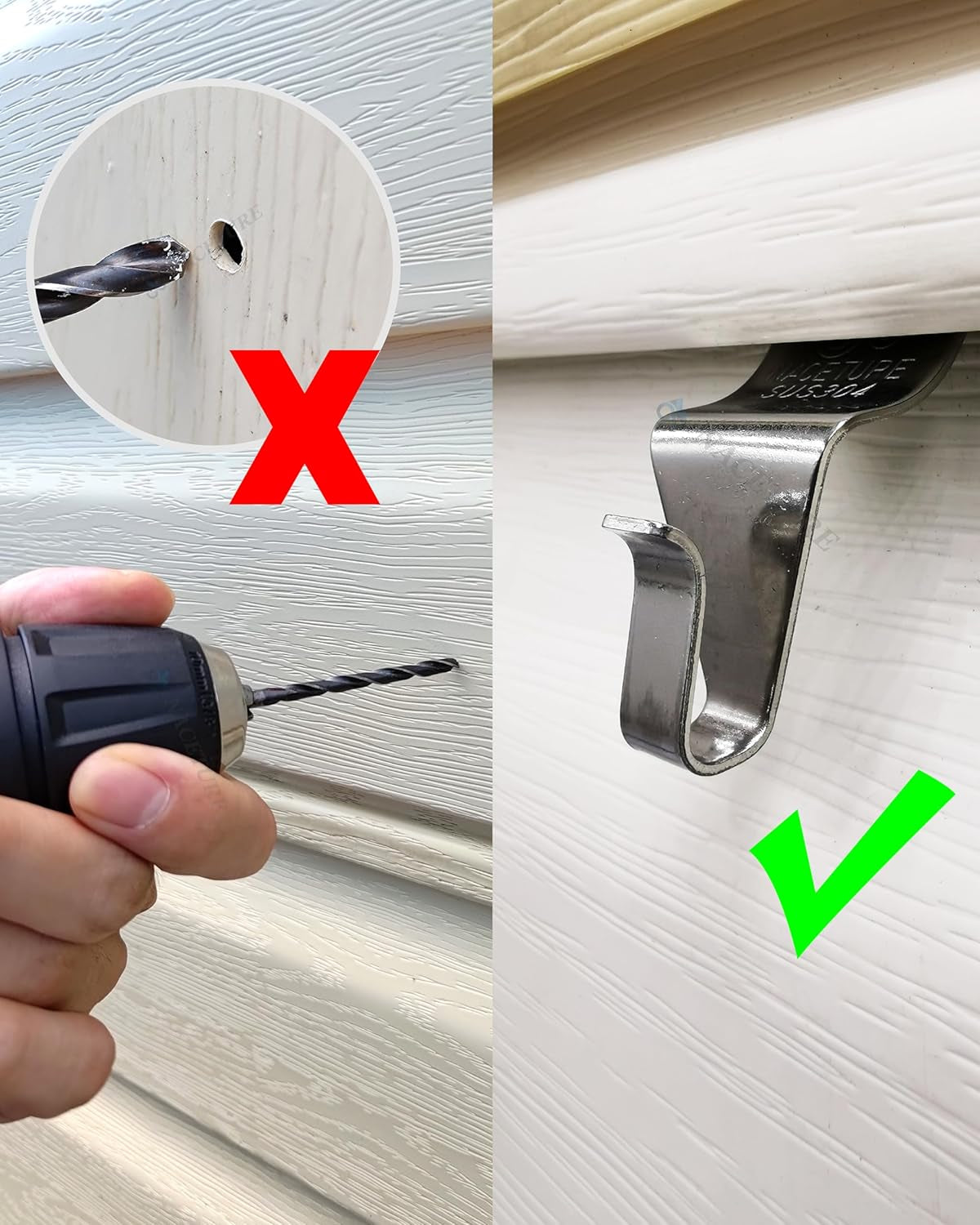 Vinyl Siding Hooks 20 Pack Heavy Duty Siding Clips Vinyl Siding Hanger for Hanging on Patio, No Hole Need Command Outdoor Hook Hang to Decor Wreath Things